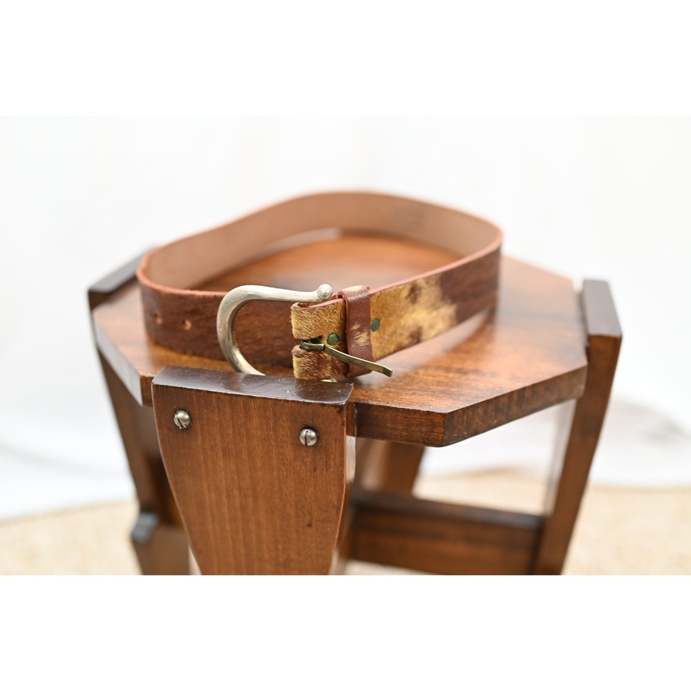 Genuine Top Grain Leather Hair on Hide Belt Brown Tan Spotted Size 26